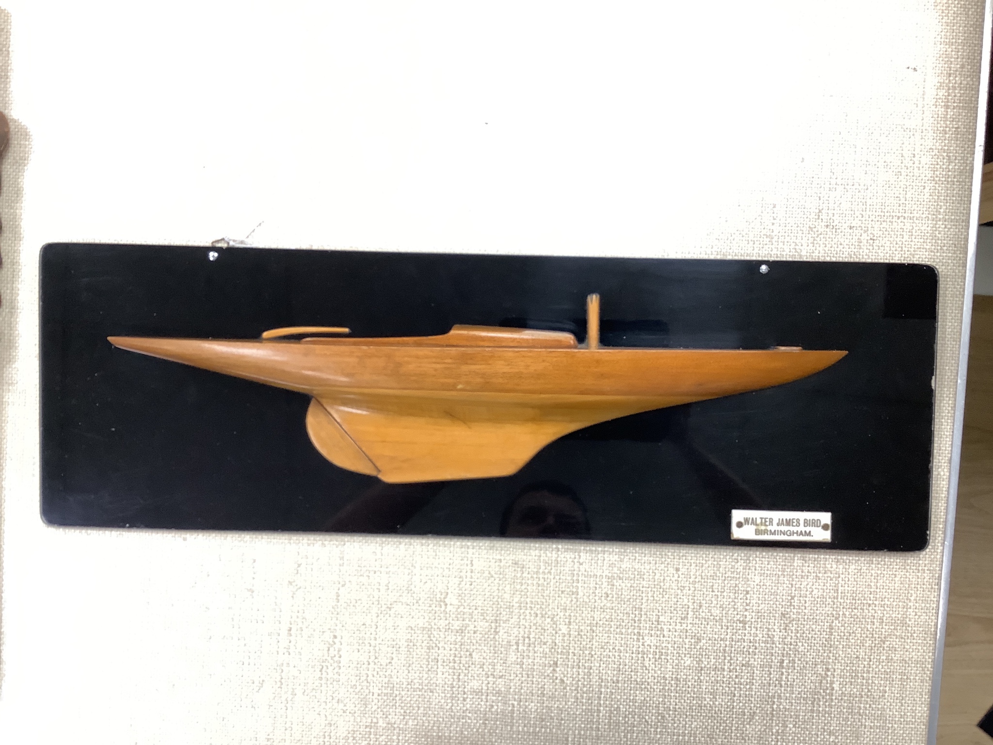 A split hull yacht model